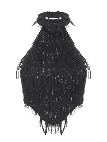 Yihuimin Damen Glitzer Crop Top Ärmellose Oberteile Rückenfrei Tank Top Rave Party Clubwear Fasching Kostüm Nachtclubs Schwarz M Yihuimin Damen Glitzer Crop Top Ärmellose Oberteile Rückenfrei Tank Top Rave Party Clubwear Fasching Kostüm Nachtclubs Schwarz M von Yihuimin