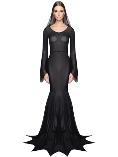 Yihuimin Damen Gothic Kleid Halloween Teufels Hexen Cosplay Set Transparent Mesh Vampirkleid Langarm Mittelalterliches Kleid Fasching Kostüm Schwarz M Yihuimin Damen Gothic Kleid Halloween Teufels Hexen Cosplay Set Transparent Mesh Vampirkleid Langarm Mittelalterliches Kleid Fasching Kostüm Schwarz M von Yihuimin