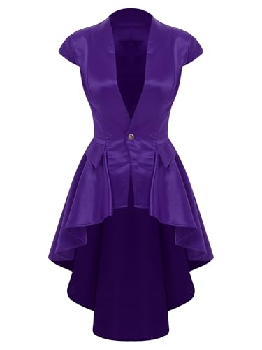 Yihuimin Damen Gothic Steampunk Jacket V-ausschnitt Kurzarm Mittelalter Renaissance Jacke Victorian Tailcoat Halloween Cosplay Fasching Kostüm Violett M Yihuimin Damen Gothic Steampunk Jacket V-ausschnitt Kurzarm Mittelalter Renaissance Jacke Victorian Tailcoat Halloween Cosplay Fasching Kostüm Violett M von Yihuimin