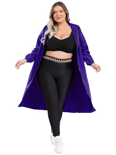 Yihuimin Damen Große Größen Waterproof Jacke Lightweight Hooded Kapuzenjacke Apron Coverall für Arbeit Kochen Malen Fasching Kostüm Königsblau XXL Yihuimin Damen Große Größen Waterproof Jacke Lightweight Hooded Kapuzenjacke Apron Coverall für Arbeit Kochen Malen Fasching Kostüm Königsblau XXL von Yihuimin