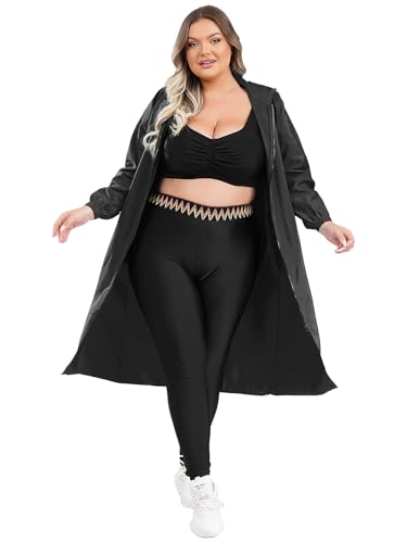 Yihuimin Damen Große Größen Waterproof Jacke Lightweight Hooded Kapuzenjacke Apron Coverall für Arbeit Kochen Malen Fasching Kostüm Schwarz XXL Yihuimin Damen Große Größen Waterproof Jacke Lightweight Hooded Kapuzenjacke Apron Coverall für Arbeit Kochen Malen Fasching Kostüm Schwarz XXL von Yihuimin