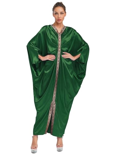Yihuimin Damen Muslimisches Robe Lang Langarm Robe Arabisch Dubai Kleid V-ausschnitt Kirche Kleid Halloween Cosplay Karnevalskostüm Grün M Yihuimin Damen Muslimisches Robe Lang Langarm Robe Arabisch Dubai Kleid V-ausschnitt Kirche Kleid Halloween Cosplay Karnevalskostüm Grün M von Yihuimin