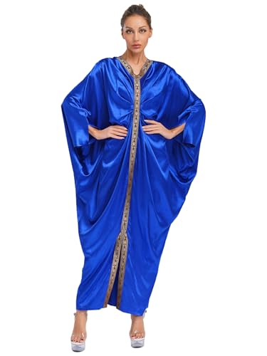 Yihuimin Damen Muslimisches Robe Lang Langarm Robe Arabisch Dubai Kleid V-ausschnitt Kirche Kleid Halloween Cosplay Karnevalskostüm Königsblau M Yihuimin Damen Muslimisches Robe Lang Langarm Robe Arabisch Dubai Kleid V-ausschnitt Kirche Kleid Halloween Cosplay Karnevalskostüm Königsblau M von Yihuimin
