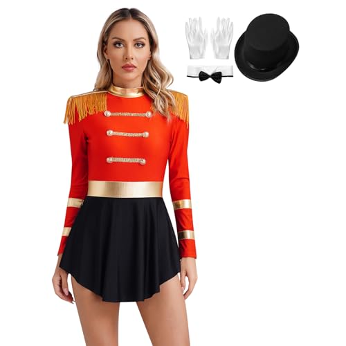 Yihuimin Ensemble Verkleidung Monsieur Loyal Zirkus Frau Kleid Trikot Halloween Karneval Auftritt Sxl C Rot XXL Yihuimin Ensemble Verkleidung Monsieur Loyal Zirkus Frau Kleid Trikot Halloween Karneval Auftritt Sxl C Rot XXL von Yihuimin