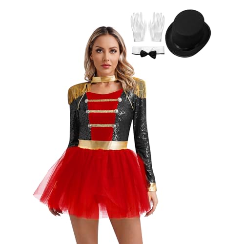 Yihuimin Ensemble Verkleidung Monsieur Loyal Zirkus Frau Kleid Trikot Halloween Karneval Auftritt Sxl Ein Schwarz 3XL Yihuimin Ensemble Verkleidung Monsieur Loyal Zirkus Frau Kleid Trikot Halloween Karneval Auftritt Sxl Ein Schwarz 3XL von Yihuimin