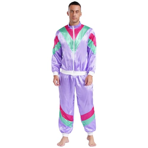 Yihuimin Er Jahre Verkleidung Für Männer Jogginganzug Disco Hippie Jogginghose Und Sweatjacke Karneval Halloween Sxxl Lavendel L Yihuimin Er Jahre Verkleidung Für Männer Jogginganzug Disco Hippie Jogginghose Und Sweatjacke Karneval Halloween Sxxl Lavendel L von Yihuimin