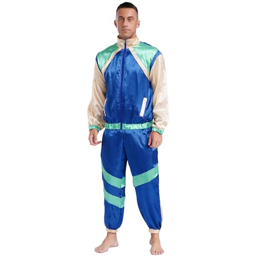 Yihuimin Er Jahre Verkleidung Für Männer Jogginganzug Disco Hippie Jogginghose Und Sweatjacke Karneval Halloween Sxxl Marineblau XXL Yihuimin Er Jahre Verkleidung Für Männer Jogginganzug Disco Hippie Jogginghose Und Sweatjacke Karneval Halloween Sxxl Marineblau XXL von Yihuimin
