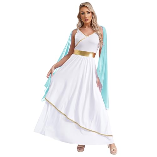 Yihuimin Griechische Göttin Robe Damen Griechisch Römisch Kostüm Cosplay Erwachsene Halloween Karneval Outfit S 4xl Hellblau XL Yihuimin Griechische Göttin Robe Damen Griechisch Römisch Kostüm Cosplay Erwachsene Halloween Karneval Outfit S 4xl Hellblau XL von Yihuimin