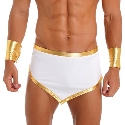 Yihuimin Griechische Verkleidung Für Herren Rock Cosplay Halloween Karneval Fest Mxl Weiß XXL von Yihuimin