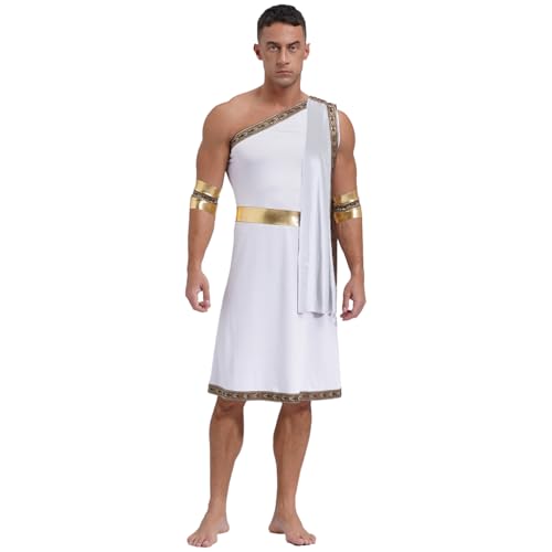 Yihuimin Griechische Verkleidung Herren Römische Toga Kostüm Halloween Cosplay Karneval S3xl Weiß S von Yihuimin