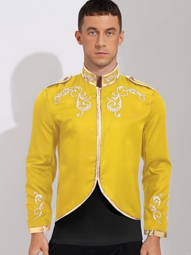 Yihuimin Herren Glitzer Mittelalterlich Kostüm Viktorianisch Königlich Palast Prinz Jacke Renaissance Jacke Karnevalskostüm Gelb 3XL Yihuimin Herren Glitzer Mittelalterlich Kostüm Viktorianisch Königlich Palast Prinz Jacke Renaissance Jacke Karnevalskostüm Gelb 3XL von Yihuimin