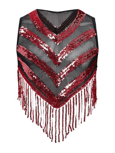 Yihuimin Herren Glitzer Pailletten Crop Top V-ausschnitt Tank Top mit Quaste Ärmellos Oberteile Disco Tanztop Karneval Kostüm Rave Party Clubwear Rot XL Yihuimin Herren Glitzer Pailletten Crop Top V-ausschnitt Tank Top mit Quaste Ärmellos Oberteile Disco Tanztop Karneval Kostüm Rave Party Clubwear Rot XL von Yihuimin