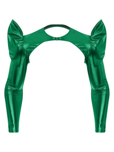 Yihuimin Herren Metallic Glitzer Gothic Shrug Halloween Vintage Langarm Crop Top Bauchfreie Oberteile Karneval Kostüm Clubwear Rave Outfit Grün L Yihuimin Herren Metallic Glitzer Gothic Shrug Halloween Vintage Langarm Crop Top Bauchfreie Oberteile Karneval Kostüm Clubwear Rave Outfit Grün L von Yihuimin