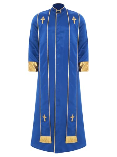 Yihuimin Herren Muslimisches Robe Lang Kirche Arabisch Dubai Kostüm mit Stehkragen Halsumfang Langarm Robe Halloween Cosplay Karneval Clubwear Königsblau M Yihuimin Herren Muslimisches Robe Lang Kirche Arabisch Dubai Kostüm mit Stehkragen Halsumfang Langarm Robe Halloween Cosplay Karneval Clubwear Königsblau M von Yihuimin