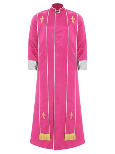 Yihuimin Herren Muslimisches Robe Lang Kirche Arabisch Dubai Kostüm mit Stehkragen Halsumfang Langarm Robe Halloween Cosplay Karneval Clubwear Rosa XXL Yihuimin Herren Muslimisches Robe Lang Kirche Arabisch Dubai Kostüm mit Stehkragen Halsumfang Langarm Robe Halloween Cosplay Karneval Clubwear Rosa XXL von Yihuimin