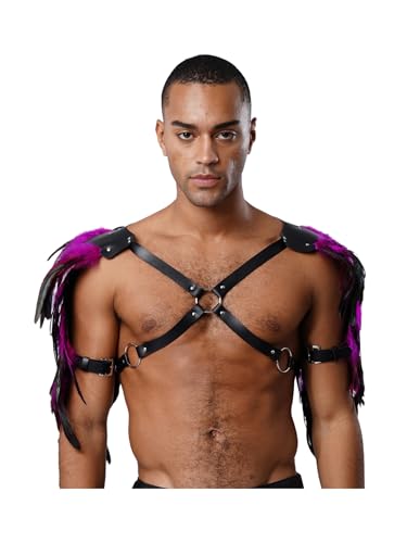 Yihuimin Herren Verstellbare Leder Shrug Mit Federriemen Gothic Punk Kostüm Vikinger Savage Kostüm Halloween Cosplay Festival Outfit Karneval Kostüm Pink Einheitsgröße Yihuimin Herren Verstellbare Leder Shrug Mit Federriemen Gothic Punk Kostüm Vikinger Savage Kostüm Halloween Cosplay Festival Outfit Karneval Kostüm Pink Einheitsgröße von Yihuimin