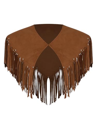 Yihuimin Herren Wildleder Shrug Western Cowboy Kostüm Quasten Crop Top Schulterjacke Armor Hippie Kleidung Cosplay Halloween Karnevalskostüm Festival Outfit Dunkelbraun L Yihuimin Herren Wildleder Shrug Western Cowboy Kostüm Quasten Crop Top Schulterjacke Armor Hippie Kleidung Cosplay Halloween Karnevalskostüm Festival Outfit Dunkelbraun L von Yihuimin