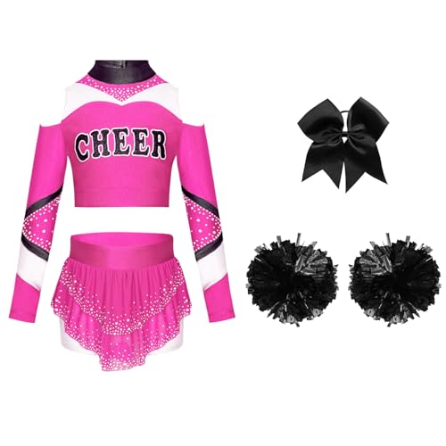 Yihuimin Kinder Pompon Girl Kostüm Mädchen Pompon Girl Outfit Karneval Halloween Show Cosplay Kostüm Pink Schwarz 170 Yihuimin Kinder Pompon Girl Kostüm Mädchen Pompon Girl Outfit Karneval Halloween Show Cosplay Kostüm Pink Schwarz 170 von Yihuimin