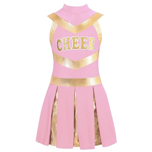 Yihuimin Mädchen Kinderkostüm Pompon Girl Verkleidung Karneval Halloween Kostüm Showanzug Tanzkleid Jahre Rosa 146-152 von Yihuimin