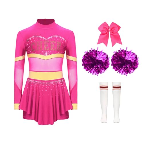Yihuimin Mädchen Kostüm Pompon Girl Kleid Langärmelig Strass Mit Pompons Cosplay Halloween Karneval Jahre Heißes Rosa A 146-152 Yihuimin Mädchen Kostüm Pompon Girl Kleid Langärmelig Strass Mit Pompons Cosplay Halloween Karneval Jahre Heißes Rosa A 146-152 von Yihuimin