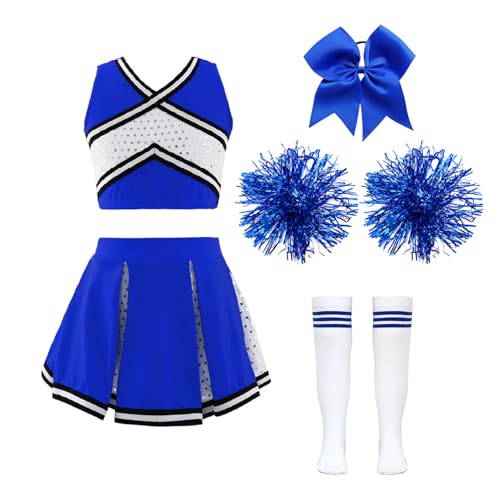 Yihuimin Pompom Girl Kostüm Für Mädchen Kinder Glitzer Outfit Mit Puscheln Cosplay Halloween Karneval Show Auftritt 314 Jahre B Blau 158-164 Yihuimin Pompom Girl Kostüm Für Mädchen Kinder Glitzer Outfit Mit Puscheln Cosplay Halloween Karneval Show Auftritt 314 Jahre B Blau 158-164 von Yihuimin