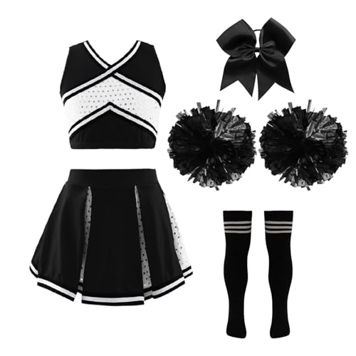 Yihuimin Pompom Girl Kostüm Für Mädchen Kinder Glitzer Outfit Mit Puscheln Cosplay Halloween Karneval Show Auftritt 314 Jahre Ein Schwarz-Weiß 122-128 Yihuimin Pompom Girl Kostüm Für Mädchen Kinder Glitzer Outfit Mit Puscheln Cosplay Halloween Karneval Show Auftritt 314 Jahre Ein Schwarz-Weiß 122-128 von Yihuimin