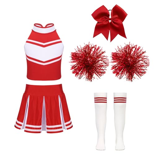 Yihuimin Pompom Girl Kostüm Mädchen Kind Cosplay Halloween Karneval Kostüm Show Auftritt Jahre B Rot 146-152 Yihuimin Pompom Girl Kostüm Mädchen Kind Cosplay Halloween Karneval Kostüm Show Auftritt Jahre B Rot 146-152 von Yihuimin