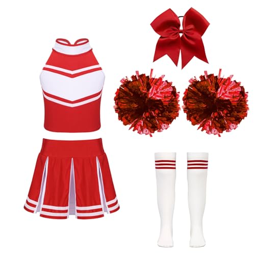 Yihuimin Pompom Girl Kostüm Mädchen Kind Cosplay Halloween Karneval Kostüm Show Auftritt Jahre Ein Rot 122-128 Yihuimin Pompom Girl Kostüm Mädchen Kind Cosplay Halloween Karneval Kostüm Show Auftritt Jahre Ein Rot 122-128 von Yihuimin