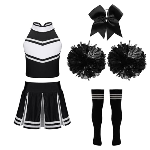 Yihuimin Pompom Girl Kostüm Mädchen Kind Cosplay Halloween Karneval Kostüm Show Auftritt Jahre Ein Schwarz-Weiß 146-152 Yihuimin Pompom Girl Kostüm Mädchen Kind Cosplay Halloween Karneval Kostüm Show Auftritt Jahre Ein Schwarz-Weiß 146-152 von Yihuimin