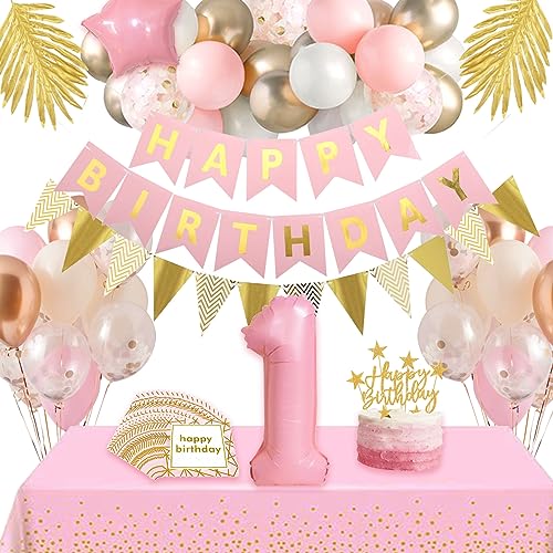 Geburtstagsdeko Mädchen 1 Geburtstag Deko Rosa Tischdecke Servietten HAPPY BIRTHDAY Banner Zahl 1 Folie Ballon Luftballons 1. Geburtstag Gold Wimpelkette Tortendeko für 1 Jahr Geburtstag Mädchen Geburtstagsdeko Mädchen 1 Geburtstag Deko Rosa Tischdecke Servietten HAPPY BIRTHDAY Banner Zahl 1 Folie Ballon Luftballons 1. Geburtstag Gold Wimpelkette Tortendeko für 1 Jahr Geburtstag Mädchen von YiiiGoood