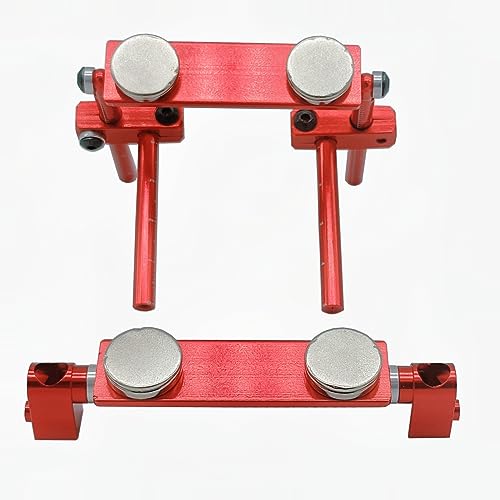 1 Satz RC Auto Magnetische Karosseriesäule Aluminiumlegierung Karosseriehalterung Säulensatz mit Skala für 1/10 RC Drift HSP 94123 94122 Tamiya 416 417 Sakura S XI CS (Rot) von YijiaLink