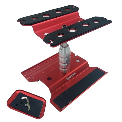 RC Car Work Stand Aluminium Reparatur Workstation mit Schraubablage für 1/8 1/10 1/12 1/16 Traxxas Axial Arrma Redcat RC Crawler Monster Truck Buggy (Rot) von YijiaLink