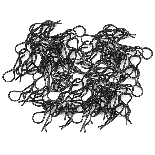 100PCS Schwarze Universal RC Auto Karosserie Pin R-Typ Clips Kompatibel mit 1/8 Maßstab Redcat HPI Himoto HSP ExceedRC Car Truck Buggy von YijiaLink