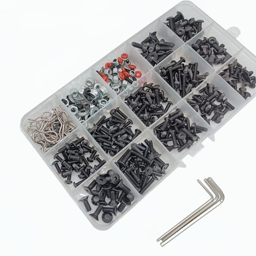 YijiaLink 500PCS Universal RC Car Screw Kit Schrauben Sortiment Set Hardware Fasteners Kompatibel mit Axial Redcat HPI Arrma Losi 1/8 1/10 1/12 1/16 Scale RC Cars Trucks Crawler von YijiaLink