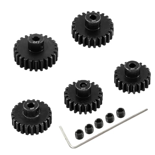 Metall Stahl 3.175mm Welle 32P Ritzel Set 10T 11T 12T 13T 14T Kompatibel mit 1/10 Crawler Truck Traxxas Arrma HSP HPI AXIAL Tamiya LOSI RC Auto Aufgerüstet Teile (20T 21T 22T 23T 24T) von YijiaLink