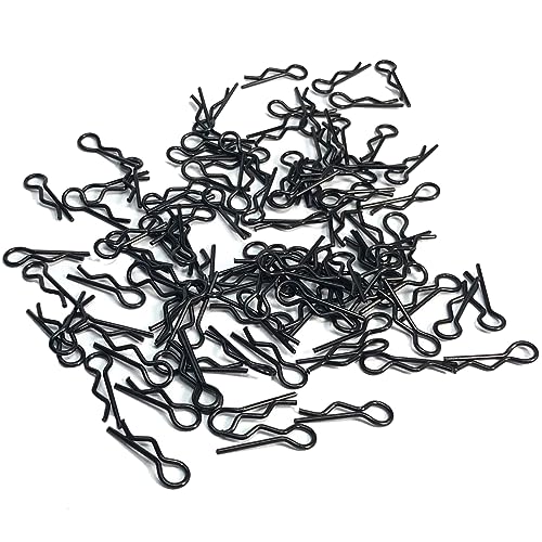 100PCS Schwarze Universal RC Auto Karosserie Pin R-Typ Clips Kompatibel mit 1/16 Maßstab Redcat HPI Himoto HSP ExceedRC Car Truck Buggy von YijiaLink