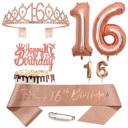 16. Geburtstags Krone Schärpe für Mädchen Kristall Queen Tiara Princess Crown 16 Jahre Geburtstag Tortendeko 16 Geburtstagskrone Geburtstagsschärpe Girls Geburtstagsgeschenk Helium Ballons Zahl 16 16. Geburtstags Krone Schärpe für Mädchen Kristall Queen Tiara Princess Crown 16 Jahre Geburtstag Tortendeko 16 Geburtstagskrone Geburtstagsschärpe Girls Geburtstagsgeschenk Helium Ballons Zahl 16 von Yijunmca