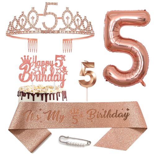 5. Geburtstags Krone Schärpe für Mädchen Kristall Queen Tiara Princess Crown 5 Jahre Geburtstag Tortendeko 5 Geburtstagskrone Geburtstagsschärpe Girls Geburtstagsgeschenk Helium Ballons Zahl 5 5. Geburtstags Krone Schärpe für Mädchen Kristall Queen Tiara Princess Crown 5 Jahre Geburtstag Tortendeko 5 Geburtstagskrone Geburtstagsschärpe Girls Geburtstagsgeschenk Helium Ballons Zahl 5 von Yijunmca