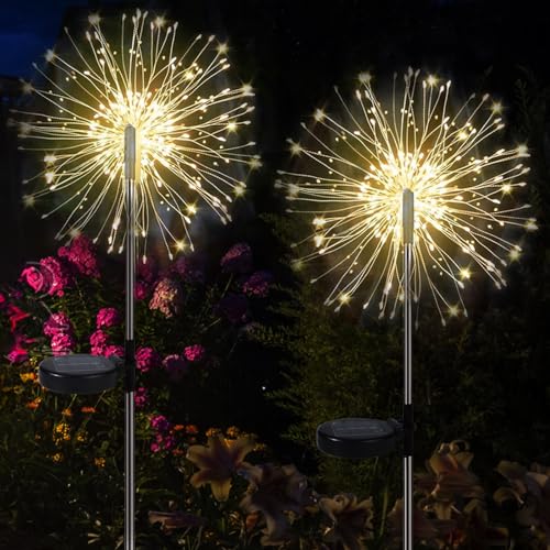 2 Stück Solar Gartendeko 120 LED Solarleuchten Feuerwerk 8 Modi Solarleuchten Feuerwerk Solar Gartenleuchten Gold Edelstahl Werbeschraube Nagel Schilder Abstandshalter Schilderhalter 2 Stück Solar Gartendeko 120 LED Solarleuchten Feuerwerk 8 Modi Solarleuchten Feuerwerk Solar Gartenleuchten Gold Edelstahl Werbeschraube Nagel Schilder Abstandshalter Schilderhalter von YiliYa