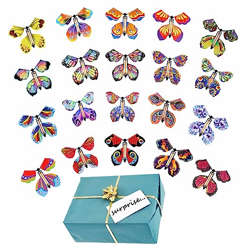 YiliYa 20 Stück Magische Schmetterlinge,Fliegende Schmetterlinge Magische Schmetterlinge Flying Butterfly Toy mit Gummiband für Geburtstag Hochzeit Spiele Überraschungsgeschenk von YiliYa