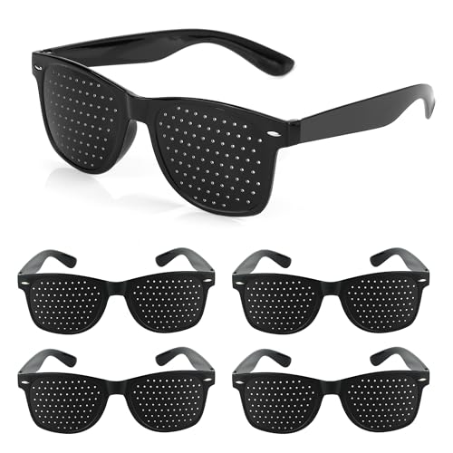 YiliYa 5 Stück Augentrainer Lochbrille, Rasterbrille für Augentraining, Schwarze Rasterbrille Pinhole Glasses, Rasterbrille Schwarz, Gitterbrille Mit Faltbaren Zum Augenentspannungstraining YiliYa 5 Stück Augentrainer Lochbrille, Rasterbrille für Augentraining, Schwarze Rasterbrille Pinhole Glasses, Rasterbrille Schwarz, Gitterbrille Mit Faltbaren Zum Augenentspannungstraining von YiliYa