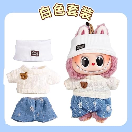 La-bu Puppenkleidung für 17 cm Plüschpuppe – DIY Outfit Set, Geschenk für Kinder & Sammler, Accessoires für La-bu Plüsch (E) (C) von Yiliastore