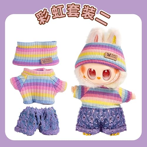 La-bu Puppenkleidung für 17 cm Plüschpuppe – DIY Outfit Set, Geschenk für Kinder & Sammler, Accessoires für La-bu Plüsch (F) von Yiliastore