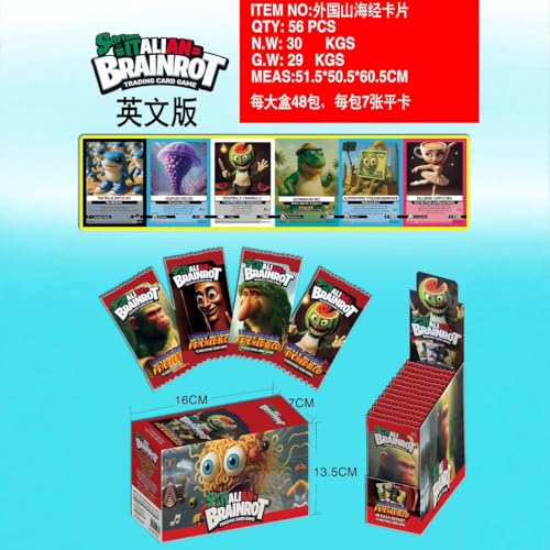 Yiliastore Brainrot Trading Card Game, Englische Version, 48 Packungen pro Box, 7 Karten pro Packung, Sammelkartenspiel Yiliastore Brainrot Trading Card Game, Englische Version, 48 Packungen pro Box, 7 Karten pro Packung, Sammelkartenspiel von Yiliastore