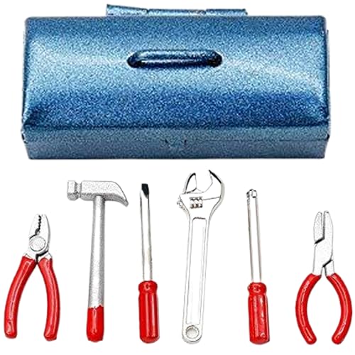6PCS Miniaturwerkzeuge, Puppenhausminiaturen mit Blue Miniature Tool Box 1/12 Skala Zubehör Reparatur -Mini -Werkzeuge mit Wrenth, Hammer und mehr Puppenhauszubehör 6PCS Miniaturwerkzeuge, Puppenhausminiaturen mit Blue Miniature Tool Box 1/12 Skala Zubehör Reparatur -Mini -Werkzeuge mit Wrenth, Hammer und mehr Puppenhauszubehör von Yililay