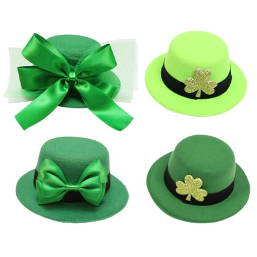 Mini St. Patricks Day Hut 4pcs Mini Green Top Hat St. Patrick Kostüm für Festival Haarzubehör 5.3x2 Zoll Mini St. Patricks Day Hut 4pcs Mini Green Top Hat St. Patrick Kostüm für Festival Haarzubehör 5.3x2 Zoll von Yililay
