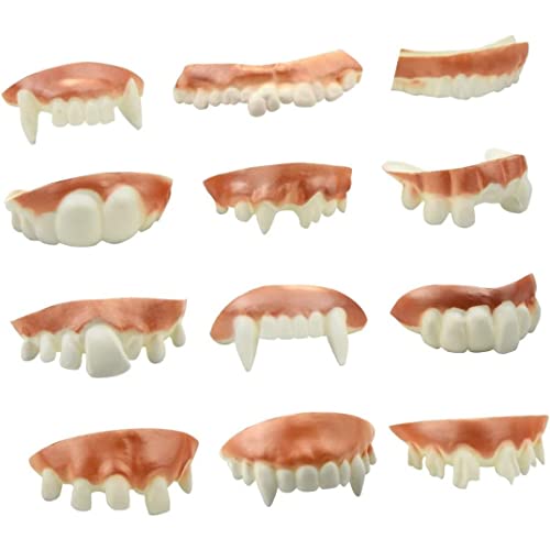 Yililay 12pcs Halloween Dämonenzähne, künstliche dekorative falsche Witzprothese für Kinder Erwachsene, Partykostüm -Cosplay Yililay 12pcs Halloween Dämonenzähne, künstliche dekorative falsche Witzprothese für Kinder Erwachsene, Partykostüm -Cosplay von Yililay