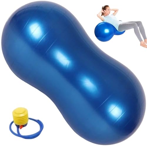Yililay 35.4x17.7 Anti-Burst-Verdickte PVC-Erdnuss-Trainingskugel mit Luftpumpe, tragbarer Balance Ball für Kinder Therapie Schwangerschaft Yoga Home & Gym, Blau Yililay 35.4x17.7 Anti-Burst-Verdickte PVC-Erdnuss-Trainingskugel mit Luftpumpe, tragbarer Balance Ball für Kinder Therapie Schwangerschaft Yoga Home & Gym, Blau von Yililay