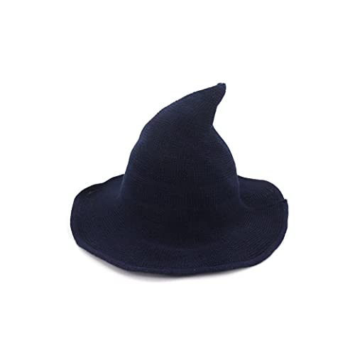Yililay Breitkrim gestrickter Hexenhut spitzte Kopfbedeckung Schwarzes Cosplay -Kostüm für Frauen von Yililay