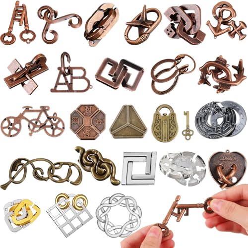 Yilloog Metall-Puzzle, 3D-Puzzle-Spiel, Spielzeug, Gehirnspiele für Erwachsene und Jugendliche, sehr schwierige magische Puzzles, Metall-Hirnpuzzles, IQ-Logiktest, Entwirrungsspiel für Klassenzimmer, von Yilloog
